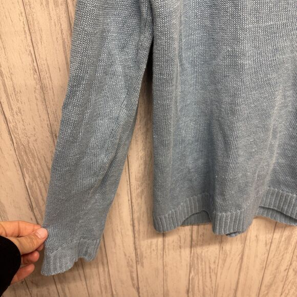 Womens Size S Eileen Fisher Oversized Deep V Neck Linen Sweater Blue EUC - Picture 3 of 6